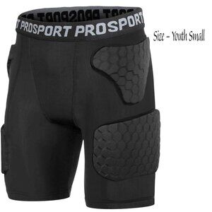 TUOY Youth Boys 5 Pads Padded Compression Football Short Pant Black Youth Small